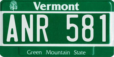 VT license plate ANR581