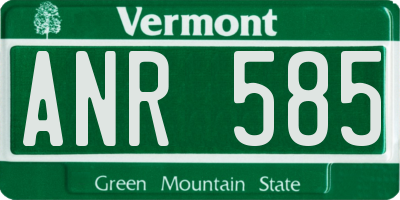 VT license plate ANR585