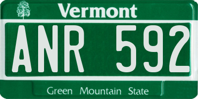 VT license plate ANR592