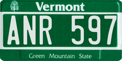 VT license plate ANR597