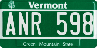 VT license plate ANR598