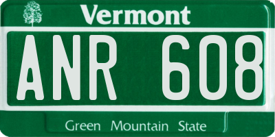 VT license plate ANR608