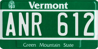 VT license plate ANR612