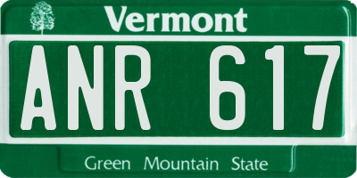 VT license plate ANR617