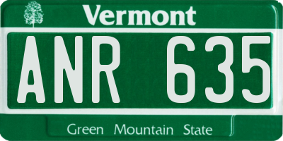 VT license plate ANR635