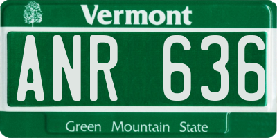 VT license plate ANR636