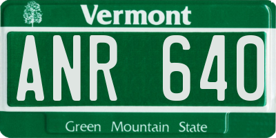 VT license plate ANR640