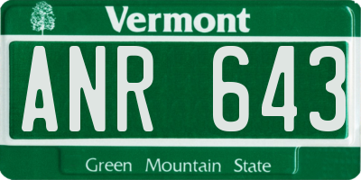 VT license plate ANR643