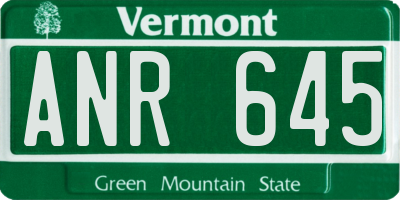 VT license plate ANR645