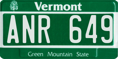 VT license plate ANR649
