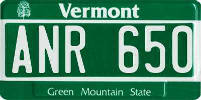 VT license plate ANR650