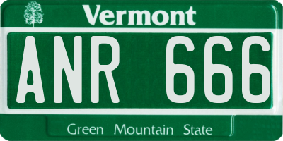 VT license plate ANR666