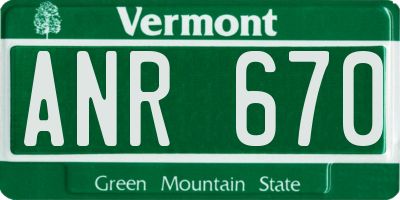 VT license plate ANR670