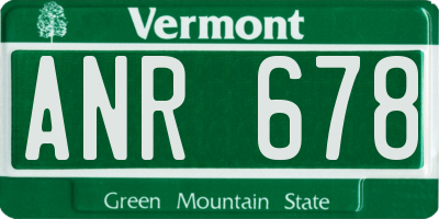VT license plate ANR678