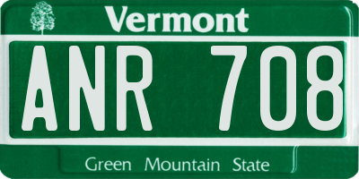 VT license plate ANR708
