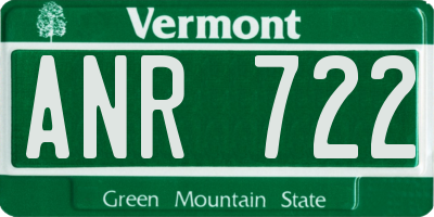 VT license plate ANR722