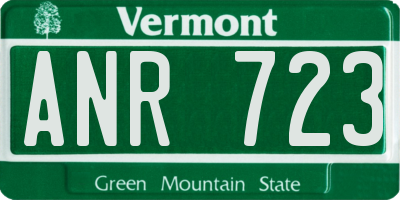 VT license plate ANR723