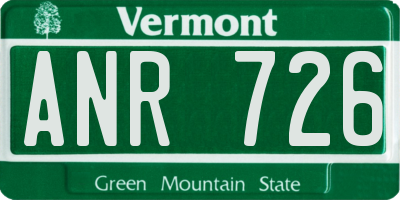 VT license plate ANR726