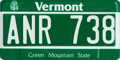VT license plate ANR738