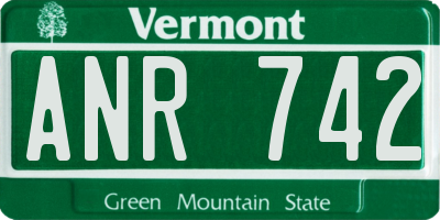 VT license plate ANR742