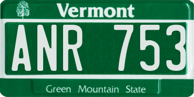 VT license plate ANR753