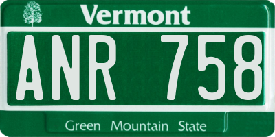 VT license plate ANR758