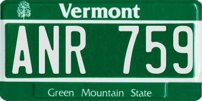 VT license plate ANR759