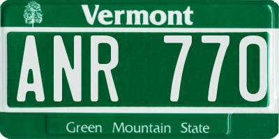VT license plate ANR770