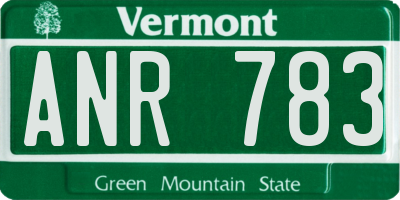 VT license plate ANR783