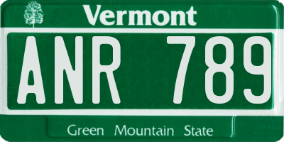 VT license plate ANR789