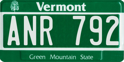 VT license plate ANR792