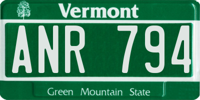 VT license plate ANR794