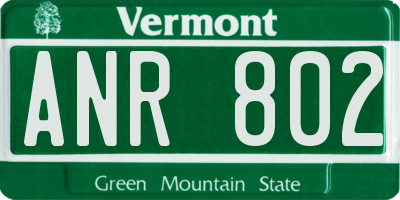 VT license plate ANR802