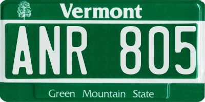 VT license plate ANR805