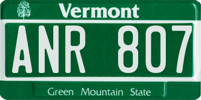 VT license plate ANR807