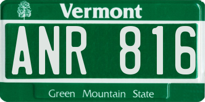 VT license plate ANR816