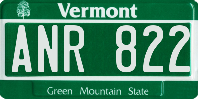 VT license plate ANR822