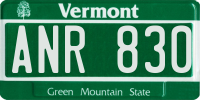 VT license plate ANR830