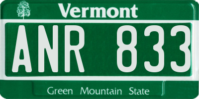 VT license plate ANR833