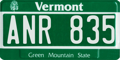 VT license plate ANR835