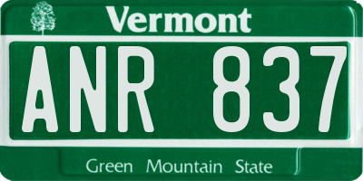 VT license plate ANR837