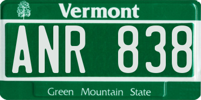 VT license plate ANR838