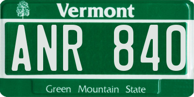 VT license plate ANR840