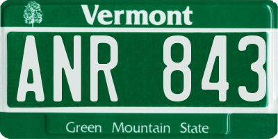 VT license plate ANR843