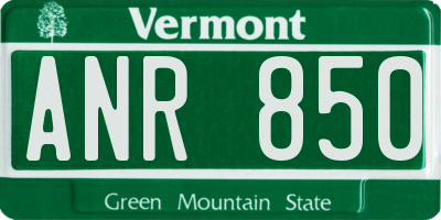 VT license plate ANR850