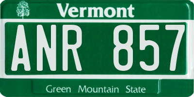 VT license plate ANR857