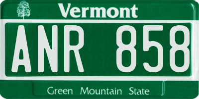 VT license plate ANR858