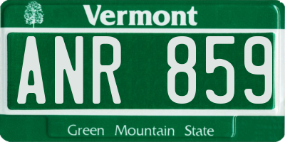 VT license plate ANR859