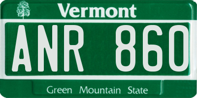 VT license plate ANR860