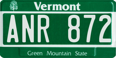 VT license plate ANR872